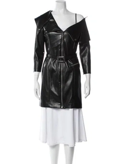 Pre-owned Alice And Olivia Trench Coat In Black