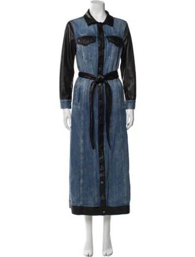 Pre-owned Alice And Olivia Trench Coat In Blue