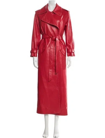 Pre-owned Alice And Olivia Trench Coat In Red