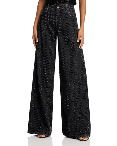 Alice And Olivia Trish Baggy Jeans In Maya Charcoal Black