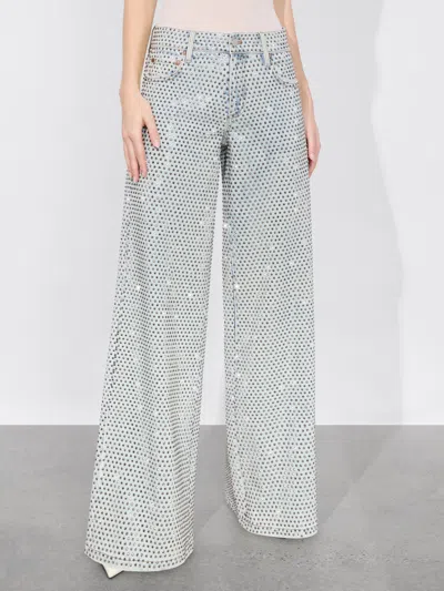 Alice And Olivia Trish Embellished Jean In Sierra Light Blue