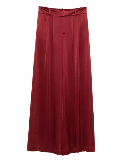 Alice And Olivia Trousers Brown In Burgundy