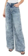 Alice And Olivia Tucker Baggy Jeans With Darted Knees Harlow Vintage Blue In Harlow Vintage Blue