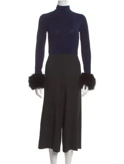 Pre-owned Alice And Olivia Turtleneck Jumpsuit In Blue