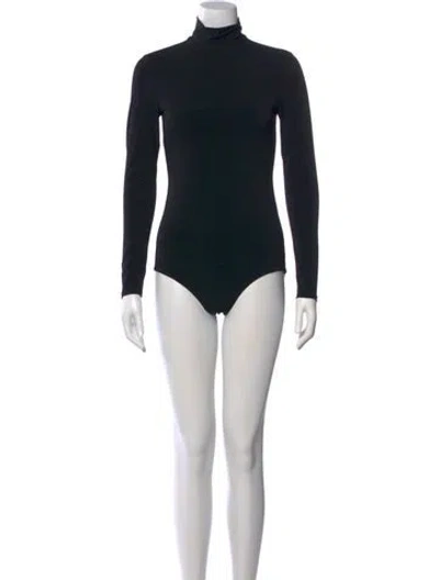 Pre-owned Alice And Olivia Turtleneck Long Sleeve Bodysuit In Black