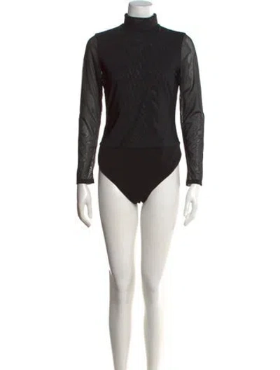 Pre-owned Alice And Olivia Turtleneck Long Sleeve Bodysuit In Black