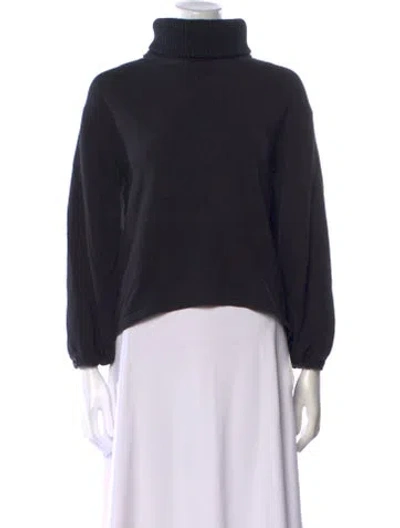 Pre-owned Alice And Olivia Turtleneck Long Sleeve Sweatshirt In Black