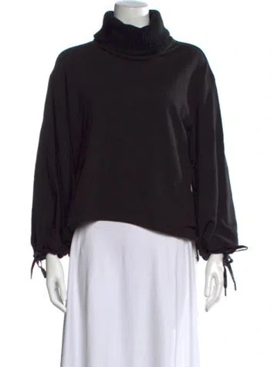 Pre-owned Alice + Olivia Turtleneck Long Sleeve Sweatshirt In Black