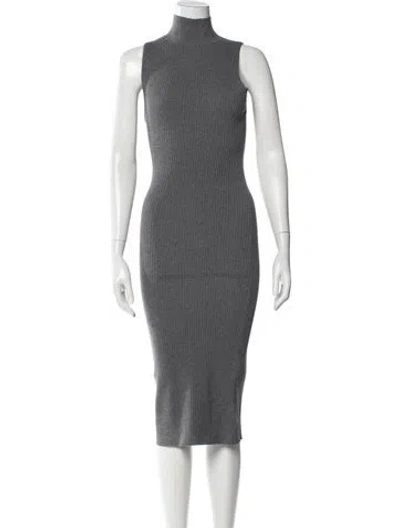 Pre-owned Alice And Olivia Turtleneck Midi Length Dress In Gray