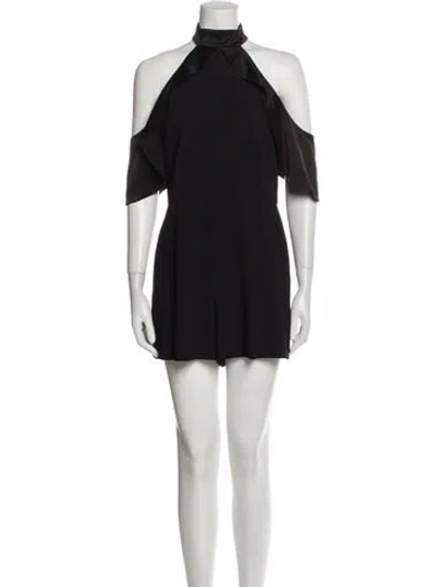 Pre-owned Alice And Olivia Turtleneck Romper In Black