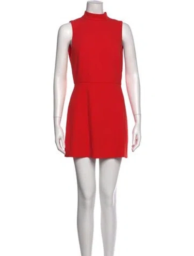 Pre-owned Alice And Olivia Turtleneck Romper In Red