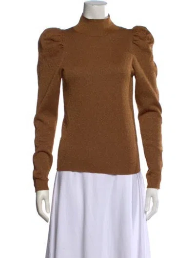 Pre-owned Alice And Olivia Turtleneck Sweater In Gold