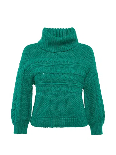 Pre-owned Alice And Olivia Turtleneck Sweater In Green
