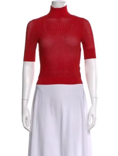 Pre-owned Alice And Olivia Turtleneck Sweater In Red
