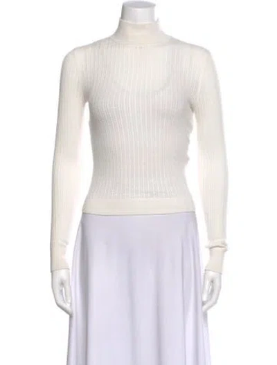 Pre-owned Alice And Olivia Turtleneck Sweater In White