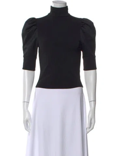 Pre-owned Alice And Olivia Turtleneck Three-quarter Sleeve Top In Black