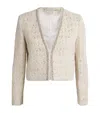 Alice And Olivia Tweed Embellished Kidman Blazer In Neutral
