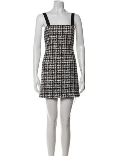 Pre-owned Alice And Olivia Tweed Mini Dress In Black/white
