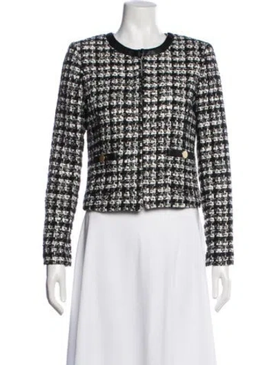 Pre-owned Alice And Olivia Tweed Pattern Blazer In Multi
