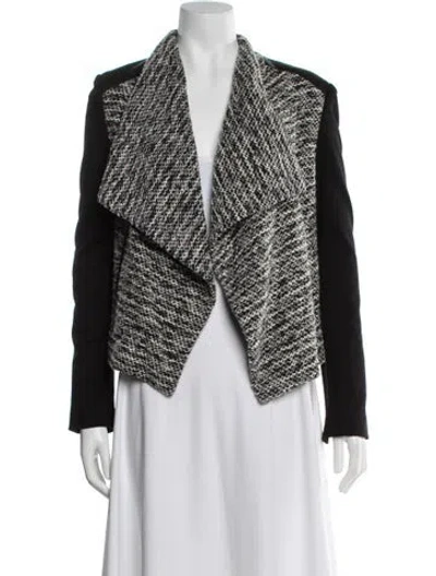 Pre-owned Alice And Olivia Tweed Pattern Blazer W/ Tags In Black