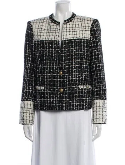 Pre-owned Alice And Olivia Tweed Pattern Blazer W/ Tags In Black