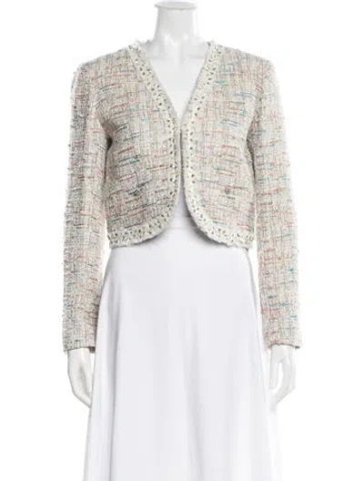 Pre-owned Alice And Olivia Tweed Pattern Blazer W/ Tags In Neutral