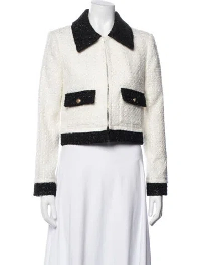 Pre-owned Alice And Olivia Tweed Pattern Blazer W/ Tags In Neutral