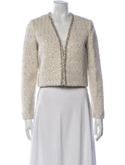 Pre-owned Alice And Olivia Tweed Pattern Blazer W/ Tags In Neutrals