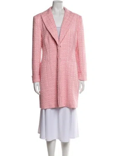 Pre-owned Alice And Olivia Tweed Pattern Blazer W/ Tags In Pink