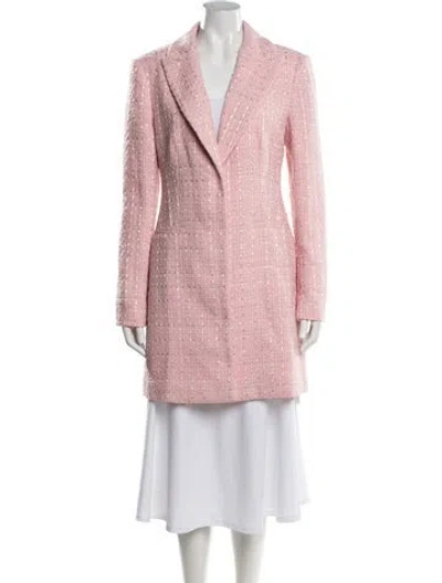 Pre-owned Alice And Olivia Tweed Pattern Blazer W/ Tags In Pink