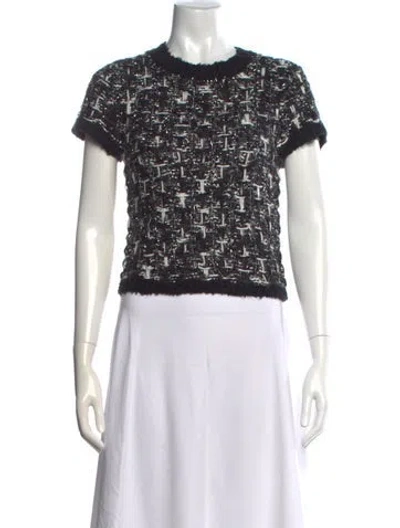 Pre-owned Alice And Olivia Tweed Pattern Crew Neck Sweater W/ Tags In Multi