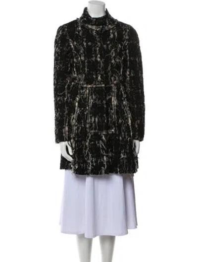 Pre-owned Alice And Olivia Tweed Pattern Evening Jacket In Black