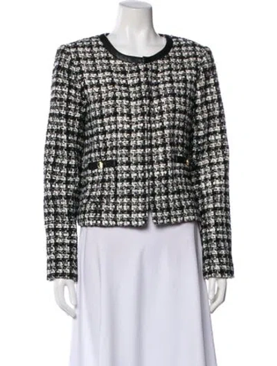 Pre-owned Alice And Olivia Tweed Pattern Evening Jacket In Multi