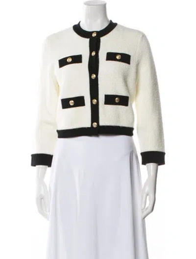 Pre-owned Alice And Olivia Tweed Pattern Evening Jacket W/ Tags In Neutral