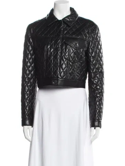 Pre-owned Alice And Olivia Tweed Pattern Jacket In Black