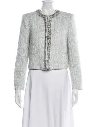 Pre-owned Alice And Olivia Tweed Pattern Jacket In Gray