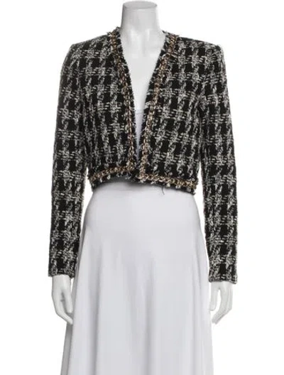 Pre-owned Alice And Olivia Tweed Pattern Jacket W/ Tags In Black/metallic