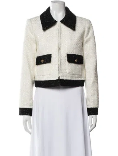 Pre-owned Alice And Olivia Tweed Pattern Jacket W/ Tags In Neutral
