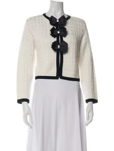 Pre-owned Alice And Olivia Tweed Pattern Jacket W/ Tags In Neutrals