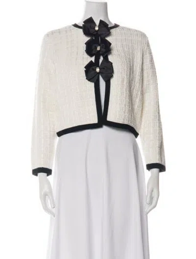 Pre-owned Alice And Olivia Tweed Pattern Jacket W/ Tags In Neutrals