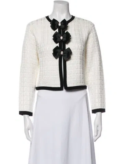 Pre-owned Alice And Olivia Tweed Pattern Jacket W/ Tags In Neutrals