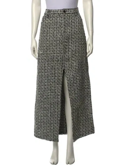 Pre-owned Alice And Olivia Tweed Pattern Long Skirt In Neutral