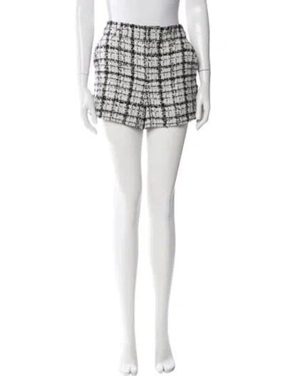Pre-owned Alice And Olivia Tweed Pattern Mini Shorts In Black