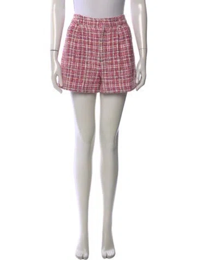Pre-owned Alice And Olivia Tweed Pattern Mini Shorts In Pink
