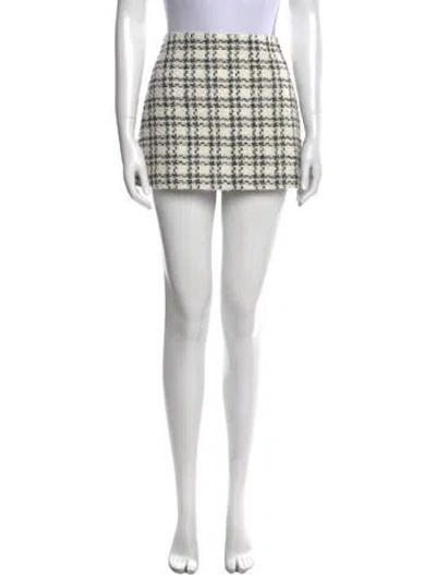 Pre-owned Alice And Olivia Tweed Pattern Mini Skirt
