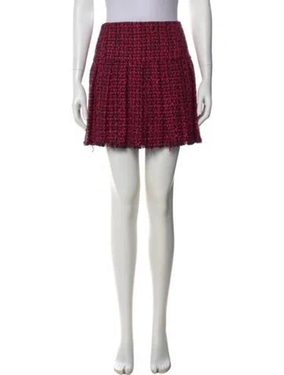 Pre-owned Alice And Olivia Tweed Pattern Mini Skirt