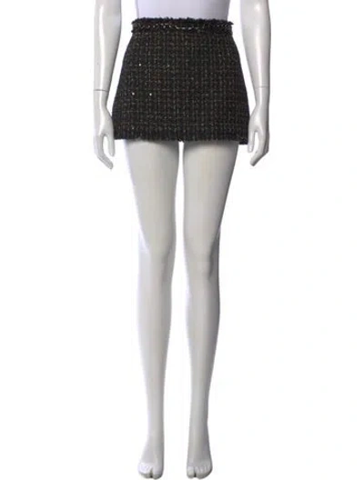 Pre-owned Alice And Olivia Tweed Pattern Mini Skirt