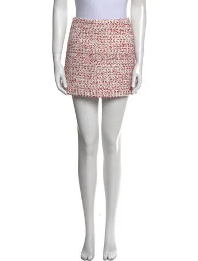 Pre-owned Alice And Olivia Tweed Pattern Mini Skirt In Black