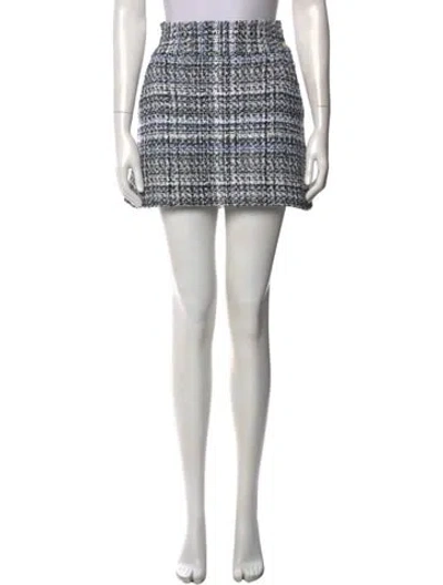 Pre-owned Alice And Olivia Tweed Pattern Mini Skirt In Multi