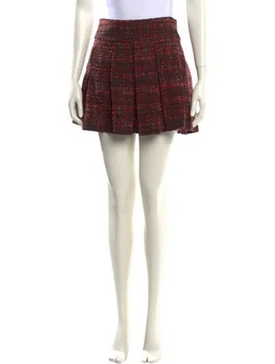 Pre-owned Alice And Olivia Tweed Pattern Mini Skirt In Multi